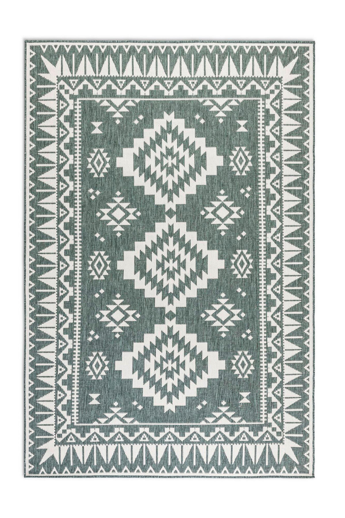 OUTDOORTEPPICH 160/230 cm Gemini Grün, Weiß  - Weiß/Grün, Design, Kunststoff/Textil (160/230cm) - Elle Decoration