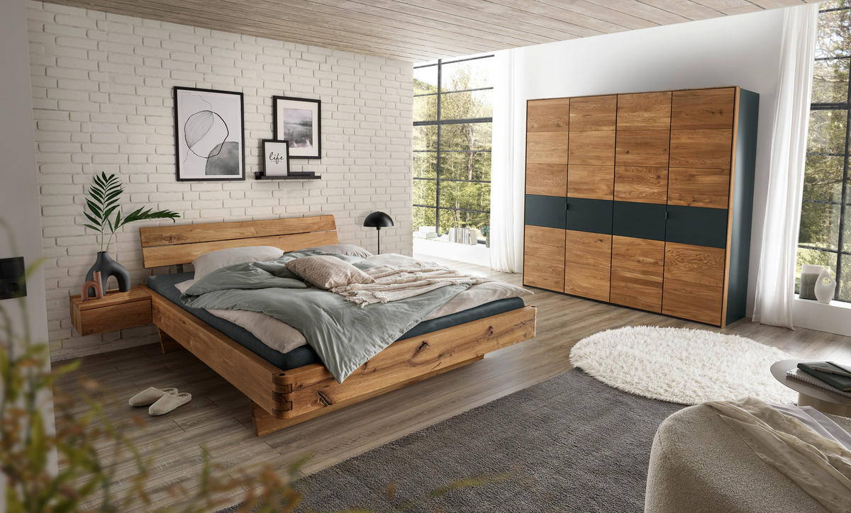 DREHTÜRENSCHRANK 245/218/60 cm,  in Anthrazit, Wildeiche, 4-türig  - Wildeiche/Anthrazit, Design, Holz/Holzwerkstoff (245/218/60cm) - Valnatura