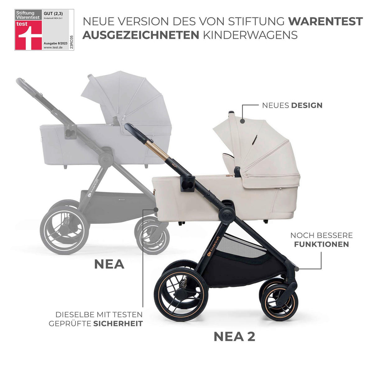 KINDERWAGENSET Nea 2  - Basics (81/60/112cm) - Kinderkraft