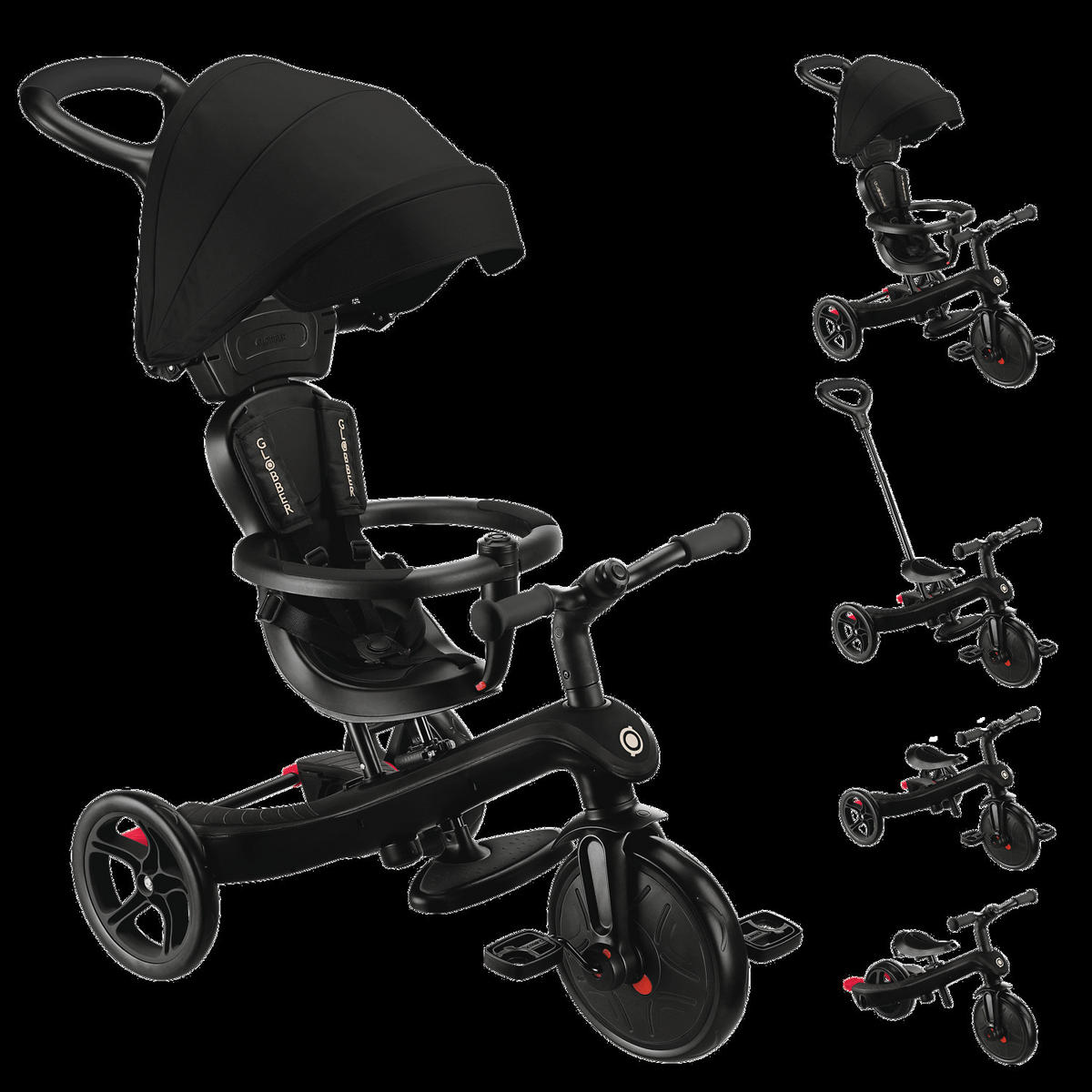 DREIRAD EXPLORER TRIKE 4in1  - Schwarz, Basics, Kunststoff (95/47/97,5cm) - GLOBBER
