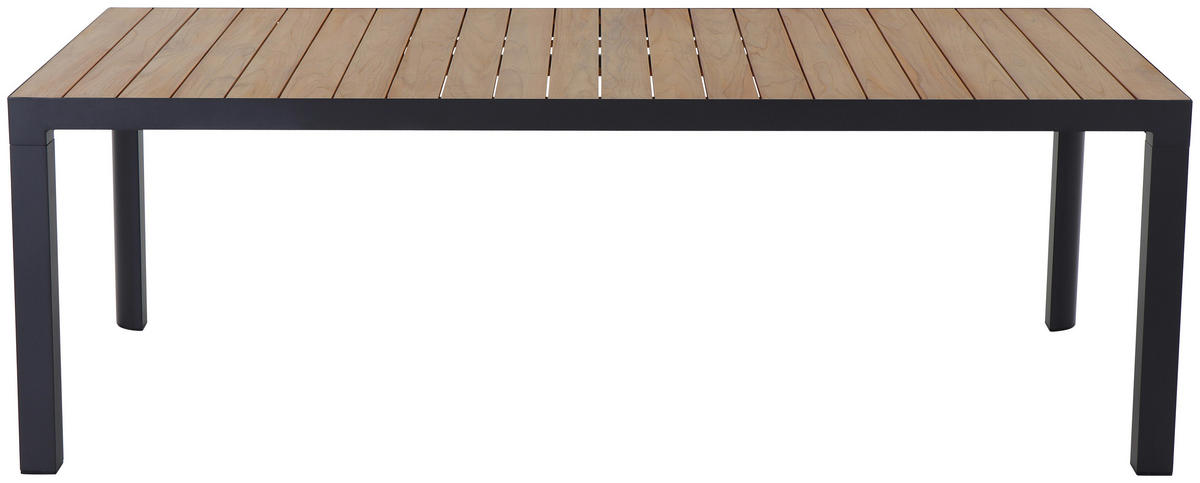 GARTENTISCH 220/100/74 cm Metall rechteckig  - Anthrazit/Teakfarben, Basics, Holz/Metall (220/100/74cm) - Siena Garden
