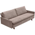 SCHLAFSOFA Flachgewebe Schlammfarben  - Schlammfarben/Eichefarben, KONVENTIONELL, Holz/Textil (220/85/98cm) - Carryhome