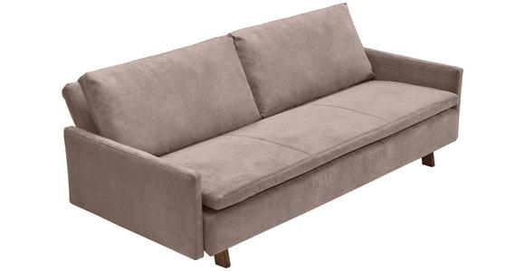 SCHLAFSOFA Flachgewebe Schlammfarben  - Schlammfarben/Eichefarben, KONVENTIONELL, Holz/Textil (220/85/98cm) - Carryhome