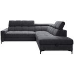 ECKSOFA in Struktur Anthrazit  - Anthrazit/Schwarz, MODERN, Textil/Metall (254/212cm) - Carryhome