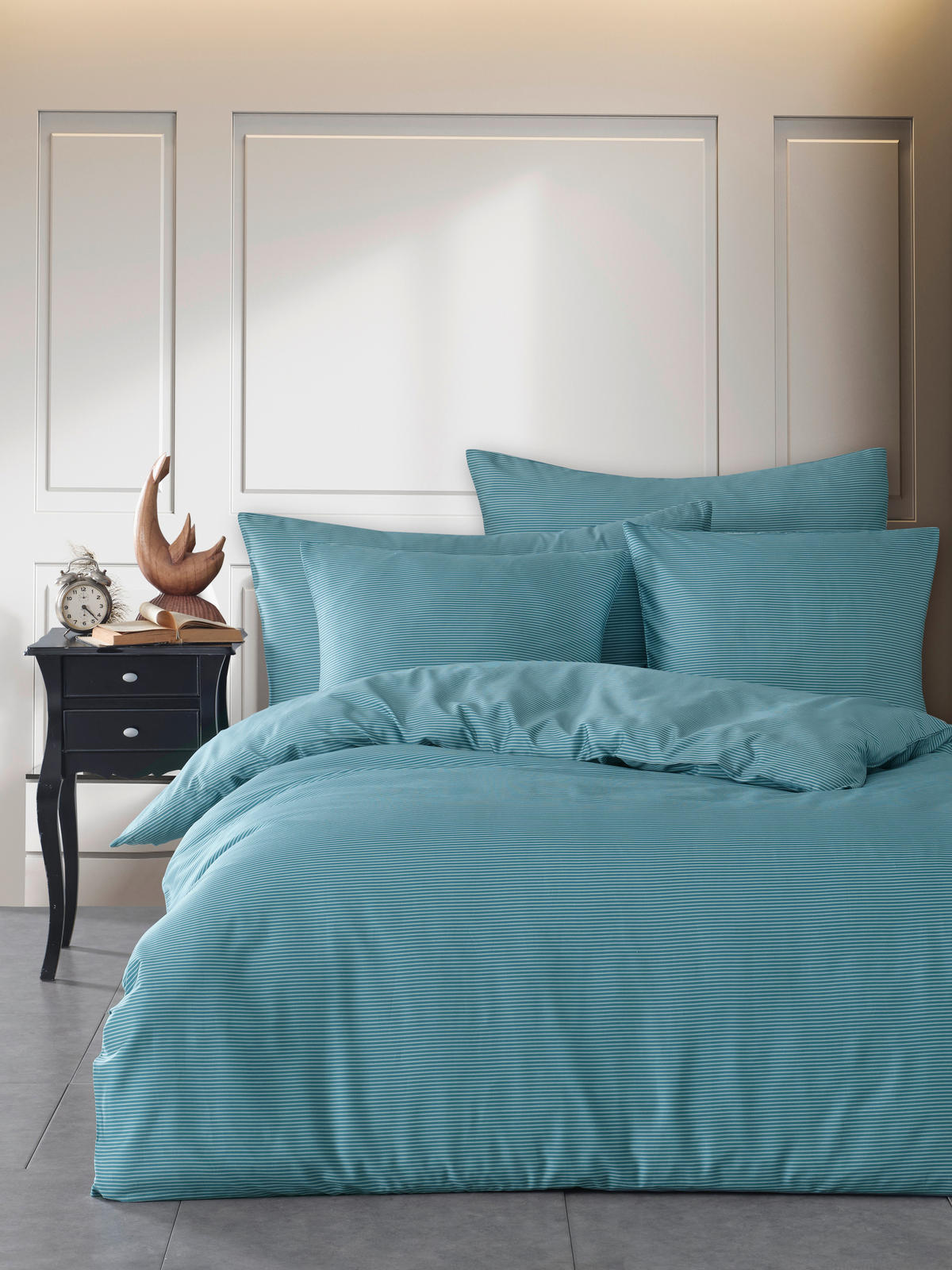 BETTWÄSCHESET Satin 160/210 cm  65 cm/100 cm  - Blau, Basics, Textil (160/210cm) - Ambiente
