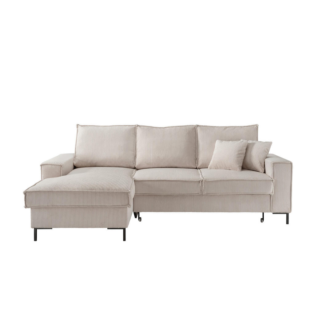 P & B ROHOVÁ SEDAČKA, textil, béžová