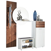 GARDEROBE - Nussbaumfarben/Weiß, Design, Glas/Holz (195/193,6/36cm) - Ambiente by Hülsta