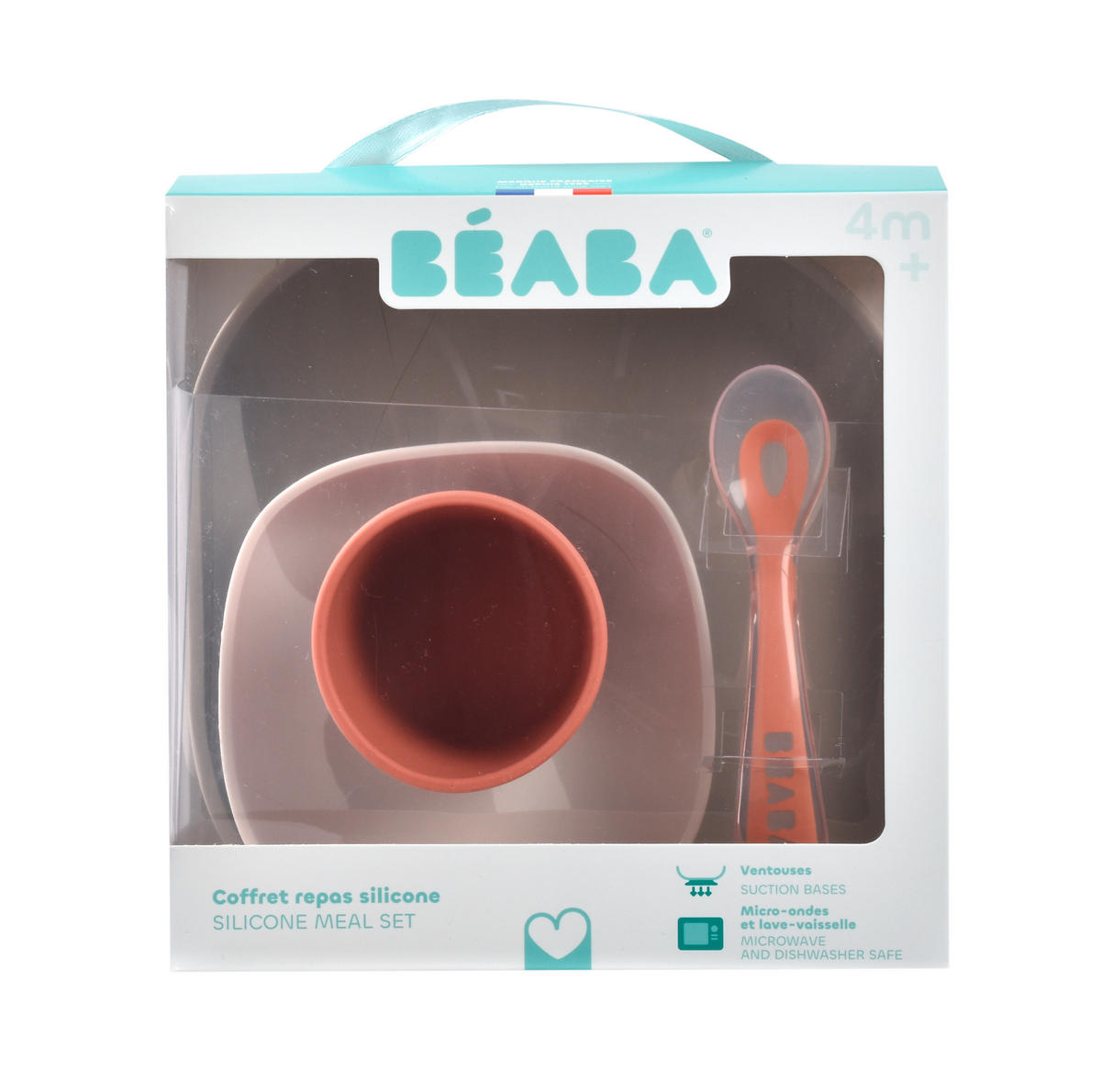 ESSSET  - Terracotta/Weiß, Basics, Kunststoff (18,3/18,3/3,8cm) - Beaba