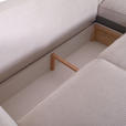 ECKSOFA Weiß Flachgewebe  - Beige/Buchefarben, Design, Holz/Textil (271/165cm) - Carryhome