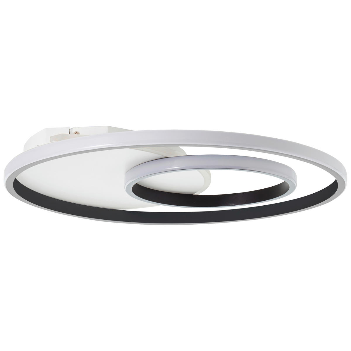 LED-DECKENLEUCHTE 50,8/5,6 cm   - Schwarz/Weiß, Design, Kunststoff/Metall (50,8/5,6cm) - Brilliant