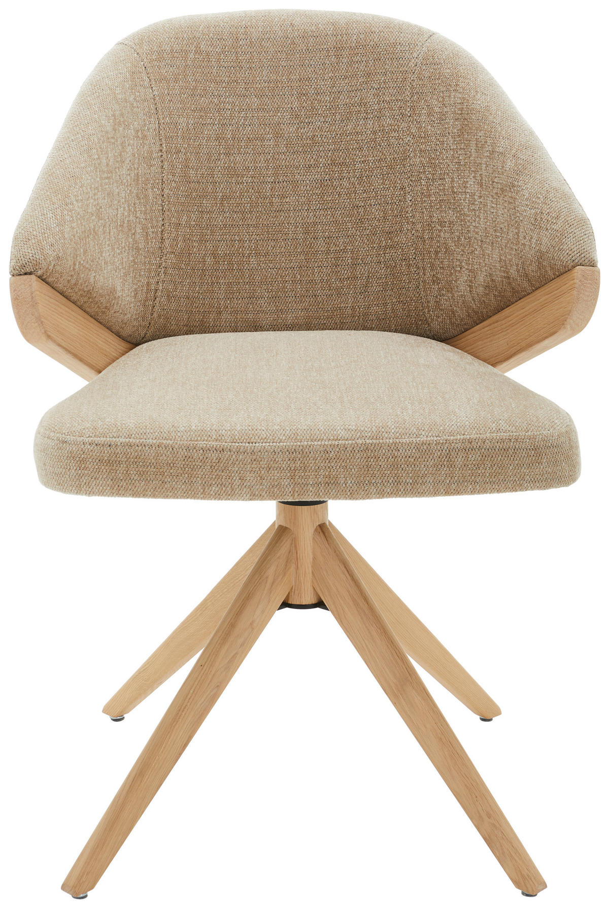 ARMLEHNSTUHL  in Chenille  - Eiche Bianco/Beige, KONVENTIONELL, Holz/Textil (59/83/59cm) - Linea Natura