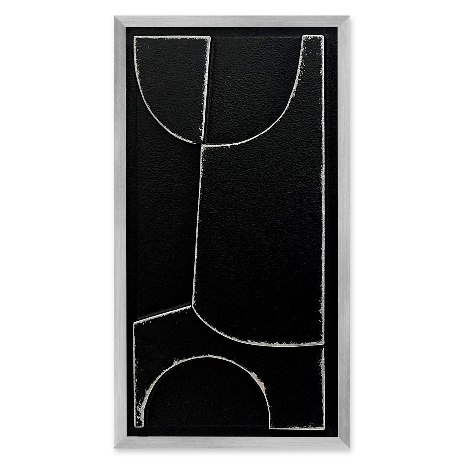 ORIGINALBILD Abstraktes  - Silberfarben/Schwarz, Trend, Holzwerkstoff/Kunststoff (30/55cm) - Monee