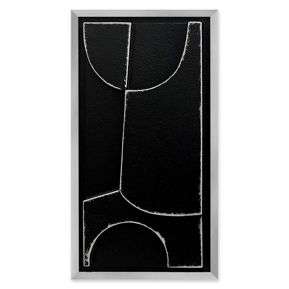 ORIGINALBILD Abstraktes  - Silberfarben/Schwarz, Trend, Holzwerkstoff/Kunststoff (30/55cm) - Monee