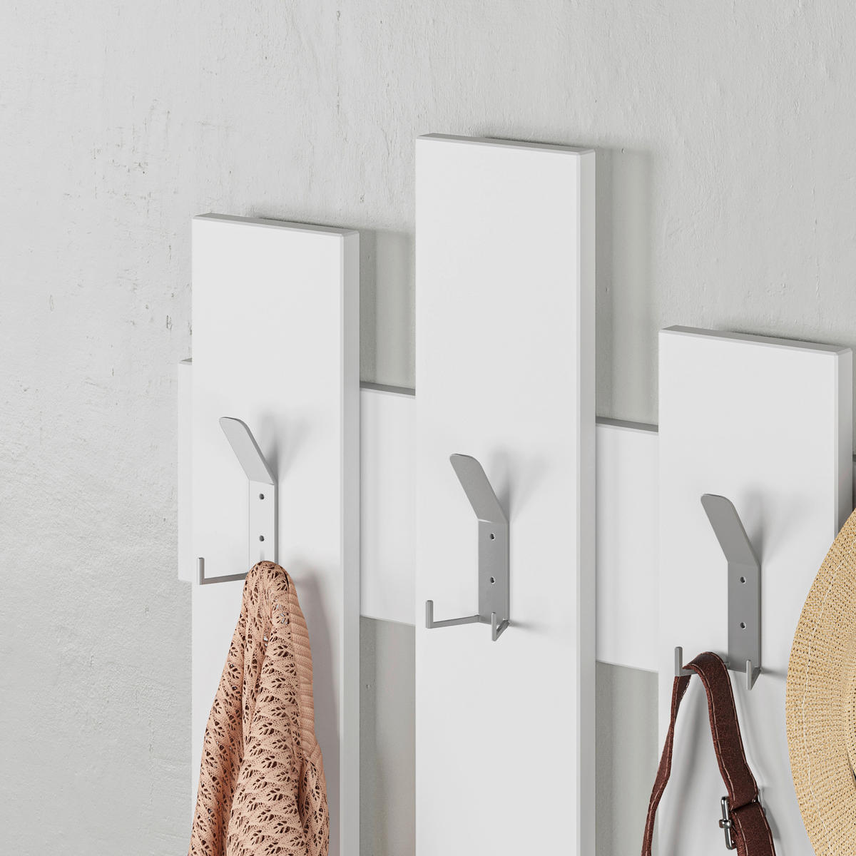 WANDGARDEROBE 64/81/4 cm  - Weiss, Design, Holzwerkstoff (64/81/4cm) - Livetastic