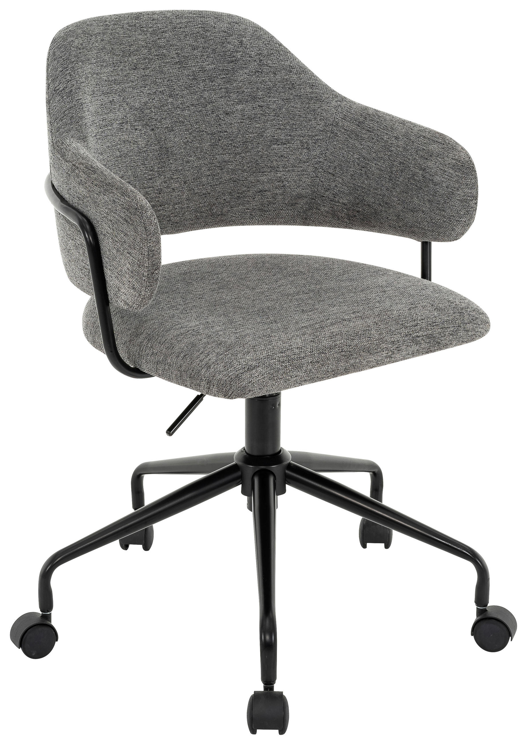 DREHSTUHL  in Webstoff Grau, Schwarz  - Schwarz/Grau, Design, Kunststoff/Textil (58/77-85/55cm) - Carryhome