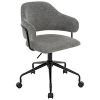 DREHSTUHL Webstoff Grau, Schwarz  - Schwarz/Grau, Design, Kunststoff/Textil (58/77-85/55cm) - Carryhome