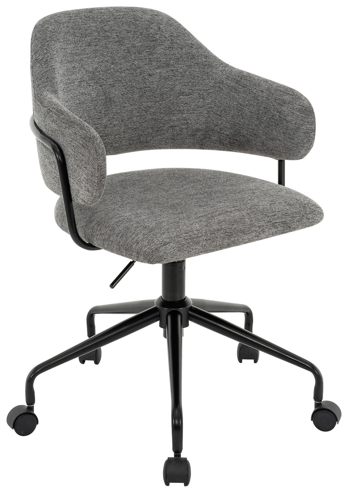 DREHSTUHL Webstoff Grau, Schwarz  - Schwarz/Grau, Design, Kunststoff/Textil (58/77-85/55cm) - Carryhome