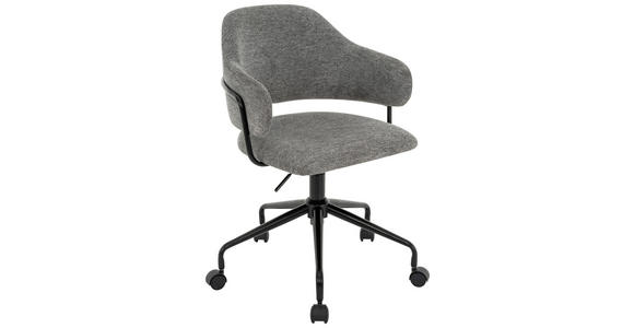 DREHSTUHL Webstoff Grau, Schwarz - Schwarz/Grau, Design, Kunststoff/Textil (58/77-85/55cm) - Carryhome