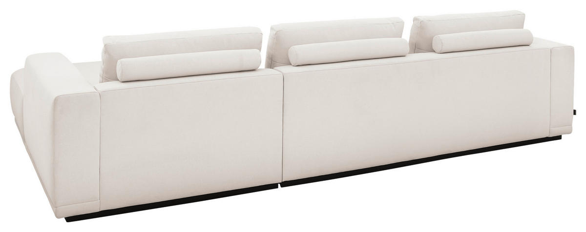 ECKSOFA Ottomane rechts, Eckteil  Weiß Chenille  - Schwarz/Weiß, Design, Kunststoff/Textil (316/166cm) - Musterring