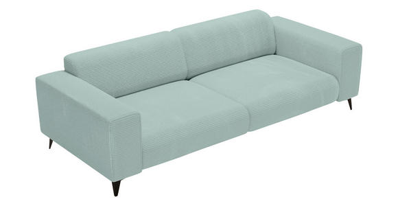 3-SITZER-SOFA Cord Salbeigrün  - Salbeigrün/Schwarz, KONVENTIONELL, Textil/Metall (237/75/104cm) - Carryhome