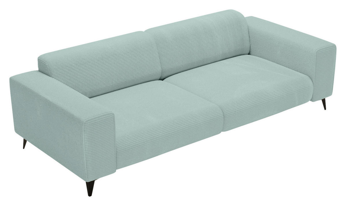 3-SITZER-SOFA Cord Salbeigrün  - Salbeigrün/Schwarz, KONVENTIONELL, Textil/Metall (237/75/104cm) - Carryhome