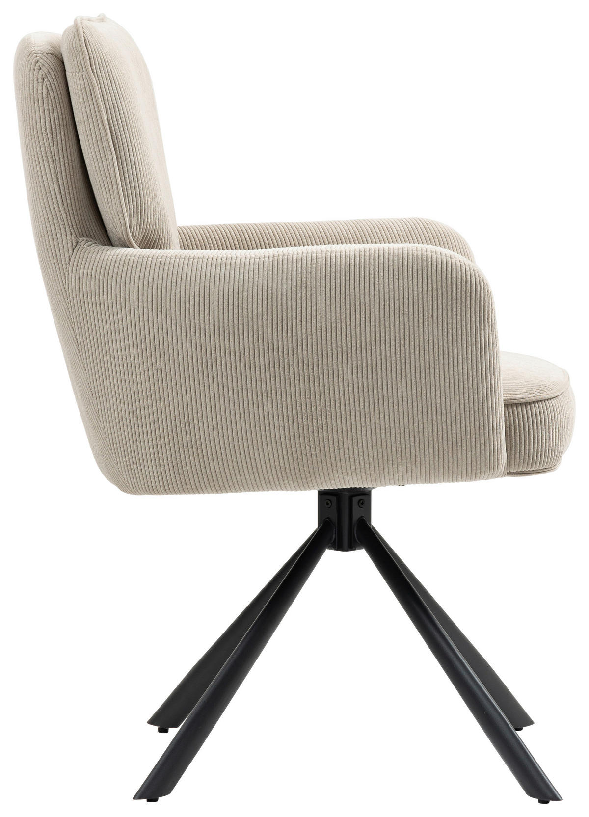 ARMLEHNSTUHL  in Eisen Cord  - Beige/Schwarz, KONVENTIONELL, Textil/Metall (60/95/67cm) - MID.YOU