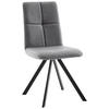 STUHL  in Eisen Lederlook Metall, Textil  - Dunkelgrau/Schwarz, MODERN, Textil/Metall (47/92/60cm) - Cantus