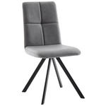 STUHL  in Eisen beschichtet Metall, Textil  - Dunkelgrau/Schwarz, MODERN, Textil/Metall (47/92/60cm) - Cantus