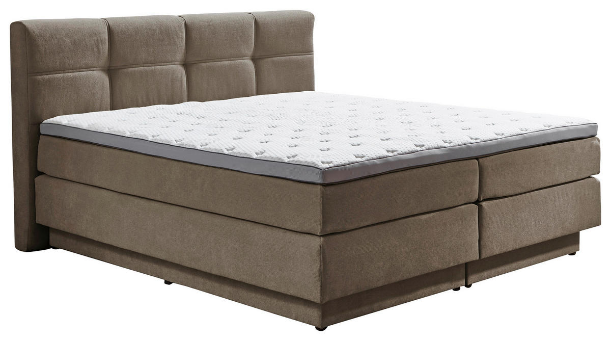 BOXSPRINGBETT 160/200 cm  in Taupe  - Taupe/Schwarz, Konventionell, Kunststoff/Textil (160/200cm) - Carryhome