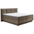 BOXSPRINGBETT 180/200 cm  in Taupe  - Taupe/Schwarz, KONVENTIONELL, Kunststoff/Textil (180/200cm) - Carryhome