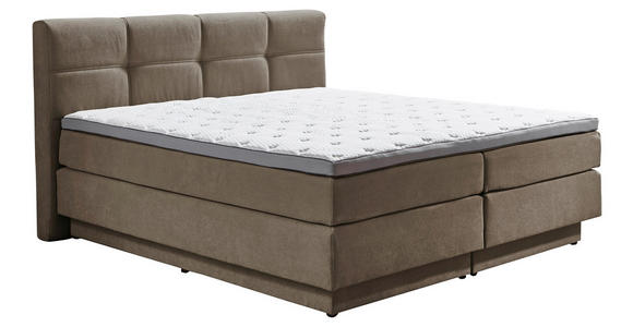 BOXSPRINGBETT 180/200 cm  in Taupe  - Taupe/Schwarz, KONVENTIONELL, Kunststoff/Textil (180/200cm) - Carryhome