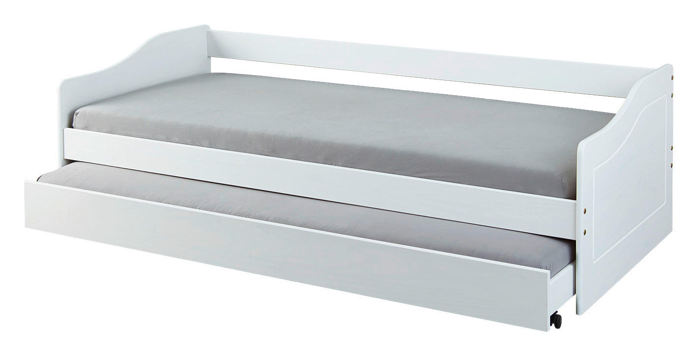 AUSZIEHBETT 90/200 cm Weiss  - Weiss, Romantik / Landhaus, Holz (90/200cm) - MID.YOU