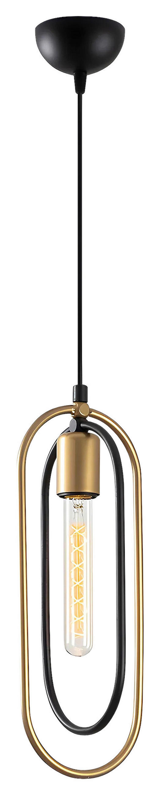 HÄNGELEUCHTE 32/132 cm   - Goldfarben/Schwarz, Design, Metall (32/132cm) - P & B