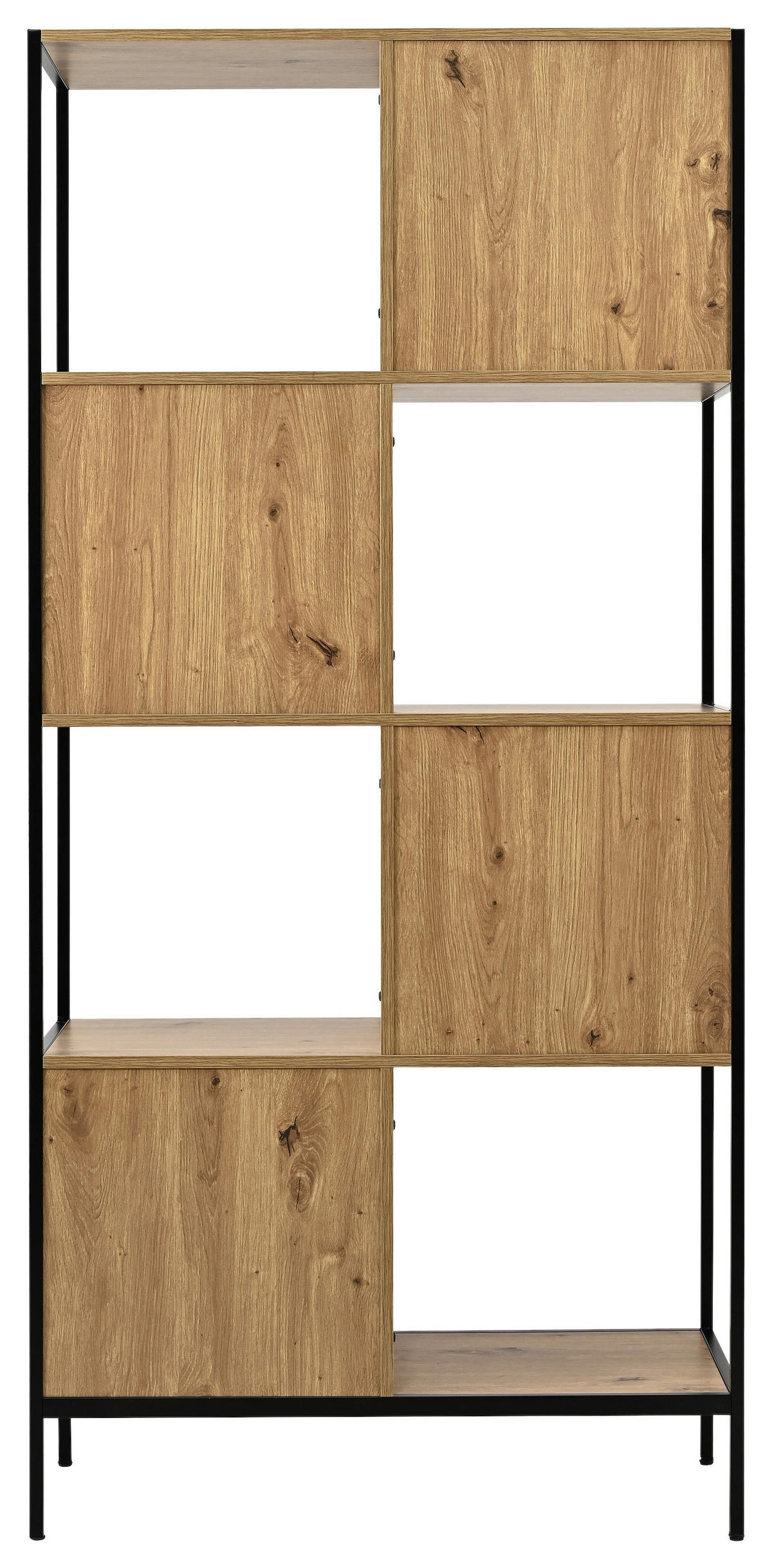 Etajeră Pentru Documente 83,5/182/40 cm  - stejar Artisan/negru, Design, metal/material pe bază de lemn (83,5/182/40cm) - Carryhome