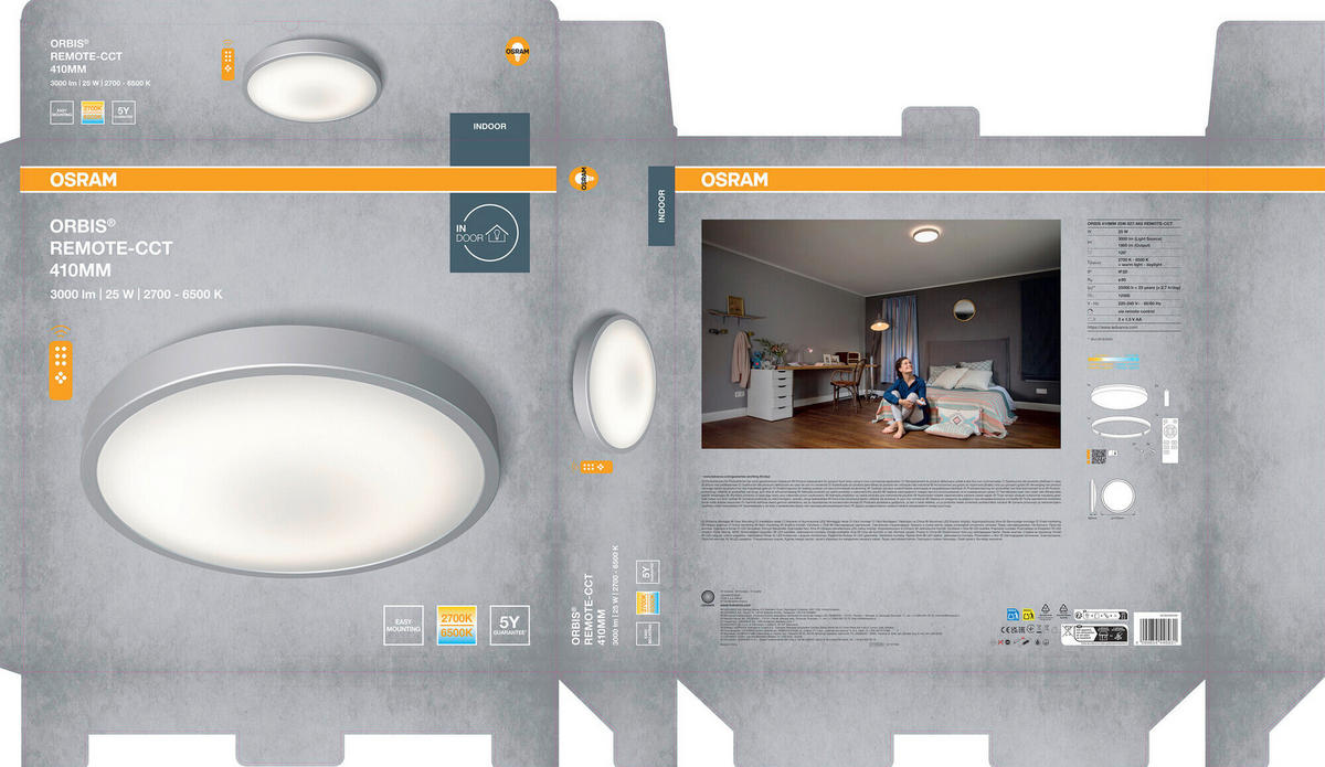 LED-DECKENLEUCHTE 41/8 cm   - Weiß, Basics, Kunststoff/Metall (41/8cm) - Osram