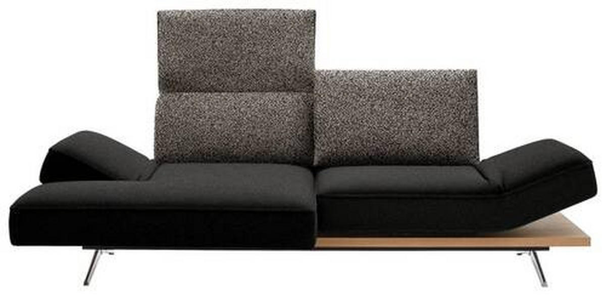 ECKSOFA in Flachgewebe Dunkelgrün  132/240 cm  - Chromfarben/Dunkelgrün, Design, Holz/Textil (132/240cm) - Koinor