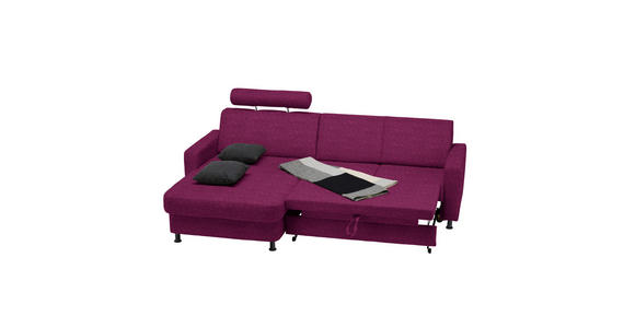 ECKSOFA in Webstoff Lila  - Lila/Schwarz, Design, Kunststoff/Textil (165/257cm) - Xora