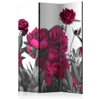 PARAVENT mit 3  Flügel - Magenta/Grau, Basics, Holz/Textil (135/172/3cm) - artgeist