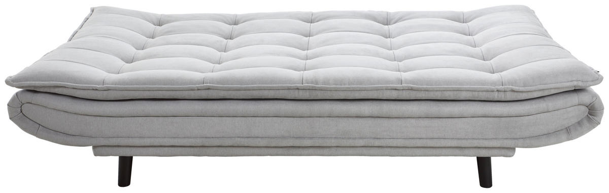 ZOFA S POSTELJNO FUNKCIJO,  srebrne barve tekstil  - srebrne barve/črna, Design, tekstil/les (194/100/90cm) - Ti'me