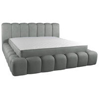 POLSTERBETT Lattenrost, Bettkasten Grau 180/200 cm  - Birkefarben/Schwarz, Trend, Holz/Kunststoff (180/200cm) - Esposa