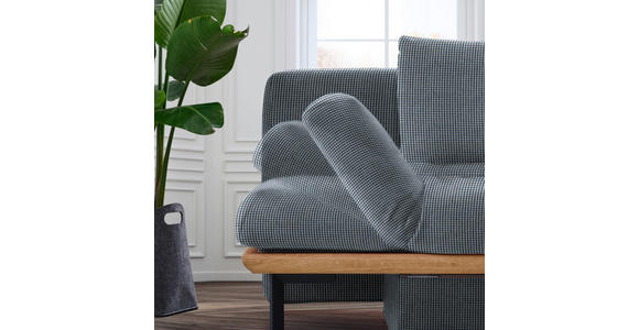SCHLAFSOFA in Chenille Blau, Schwarz, Weiß - Blau/Schwarz, MODERN, Holz/Textil (212/89/102cm) - Dieter Knoll
