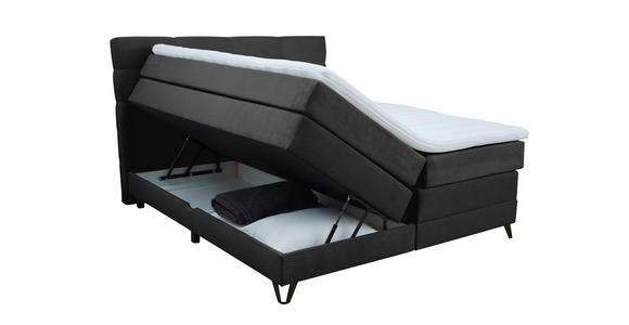 BOXSPRINGBETT 160/200 cm  in Schwarz  - Schwarz, KONVENTIONELL, Textil/Metall (160/200cm) - Carryhome