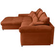 ECKSOFA Rostfarben Cord Zierkissen, Rückenkissen, Rücken echt  - Chromfarben/Rostfarben, KONVENTIONELL, Textil/Metall (225/335cm) - Carryhome