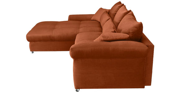 ECKSOFA Rostfarben Cord Zierkissen, Rückenkissen, Rücken echt  - Chromfarben/Rostfarben, KONVENTIONELL, Textil/Metall (225/335cm) - Carryhome