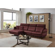 ECKSOFA in Echtleder Bordeaux  169/298 cm  - Bordeaux/Schwarz, Design, Leder/Metall (169/298cm) - Dieter Knoll