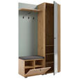 GARDEROBE 5-teilig  in 114/197/40 cm  - Salbeigrün/Eiche Artisan, Design, Glas/Holzwerkstoff (114/197/40cm) - Xora