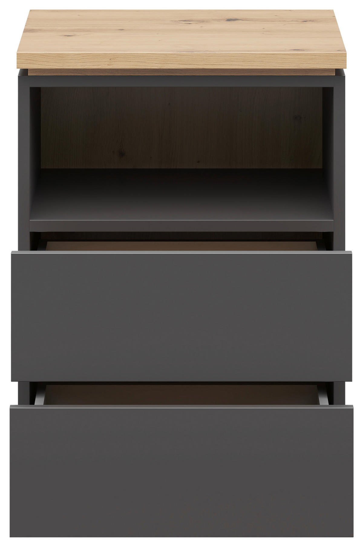 NACHTTISCH 45/63/42 cm  in Graphitfarben, Weiss  - Weiss/Schwarz, Modern, Holzwerkstoff (45/63/42cm) - Xora