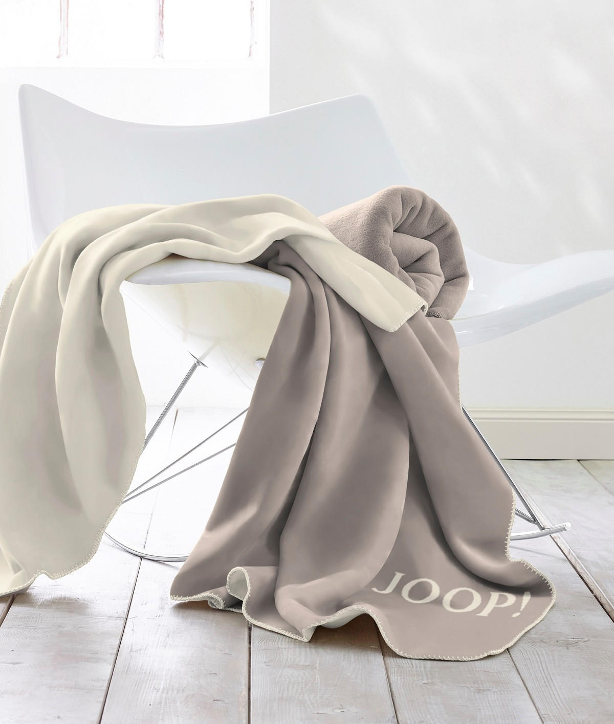 ĆEBE 150/200 cm  UNI DOUBLEFACE  - bela/bež, Konvencionalno, tekstil (150/200cm) - Joop!