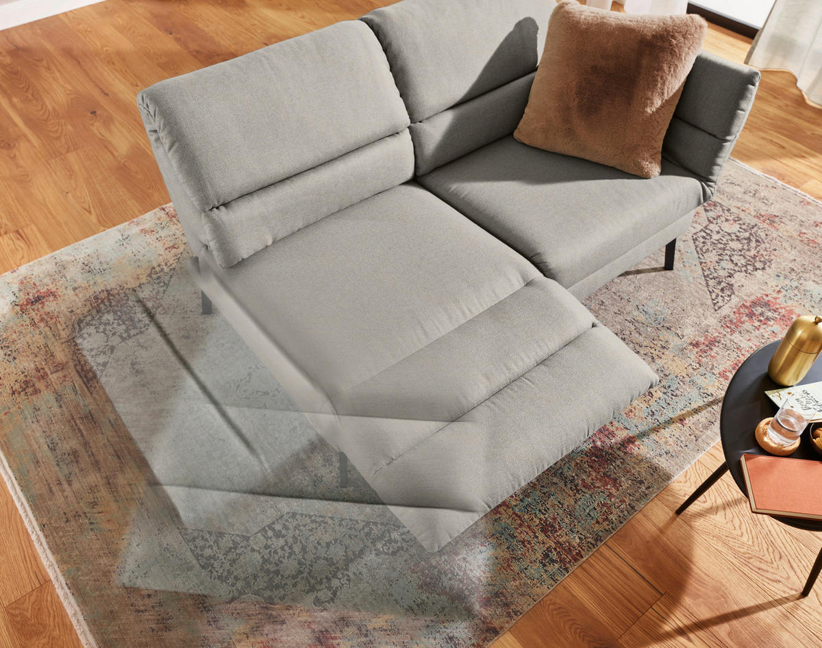 2-SITZER-SOFA Flachgewebe Beige  - Beige/Schwarz, Design, Textil/Metall (178-226/83-113/96-177cm) - Dieter Knoll