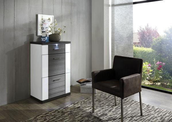 KOMMODE in 65/107/42 cm - Chromfarben/Graphitfarben, Design, Holzwerkstoff/Kunststoff (65/107/42cm) - Xora